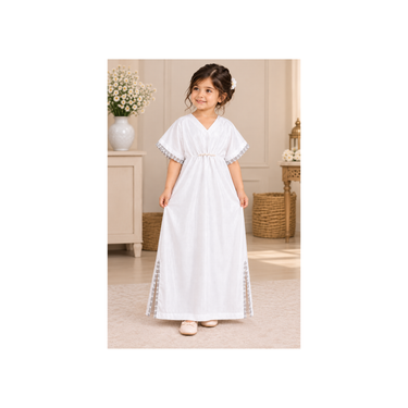 Pearly White Kaftan Partywear